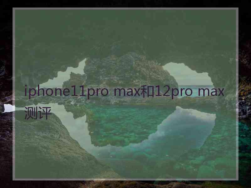 iphone11pro max和12pro max测评