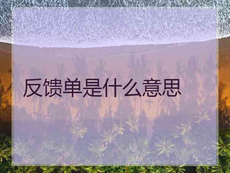 反馈单是什么意思