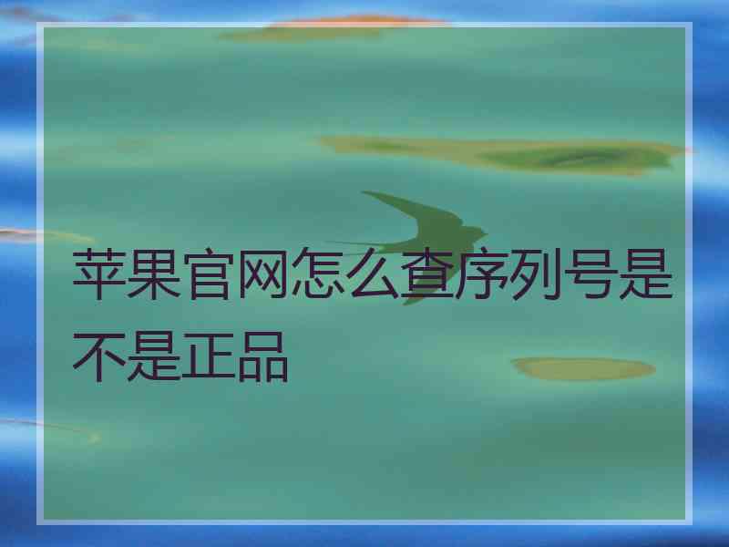 苹果官网怎么查序列号是不是正品