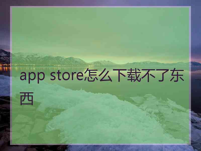 app store怎么下载不了东西