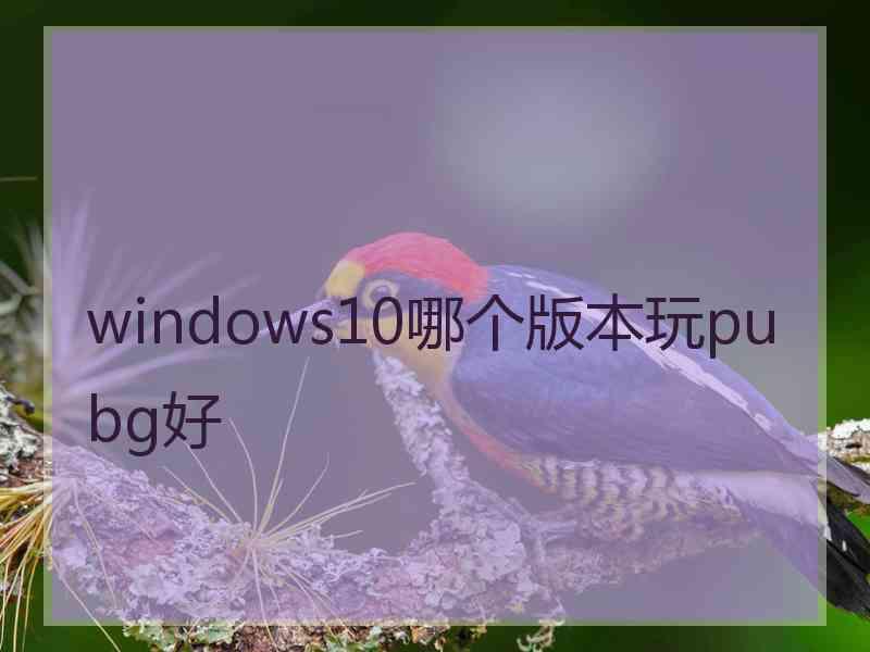 windows10哪个版本玩pubg好