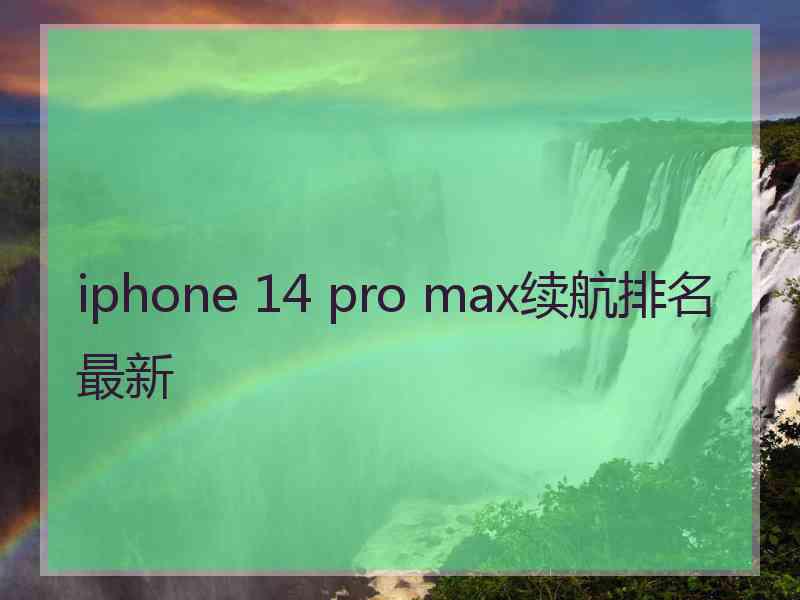 iphone 14 pro max续航排名最新