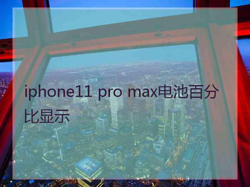 iphone11 pro max电池百分比显示