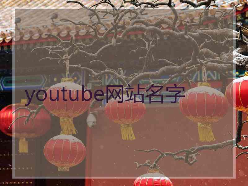 youtube网站名字