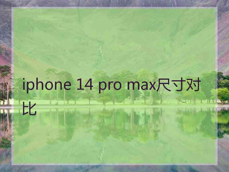 iphone 14 pro max尺寸对比