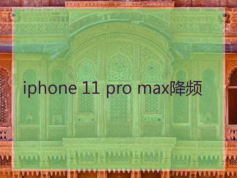 iphone 11 pro max降频