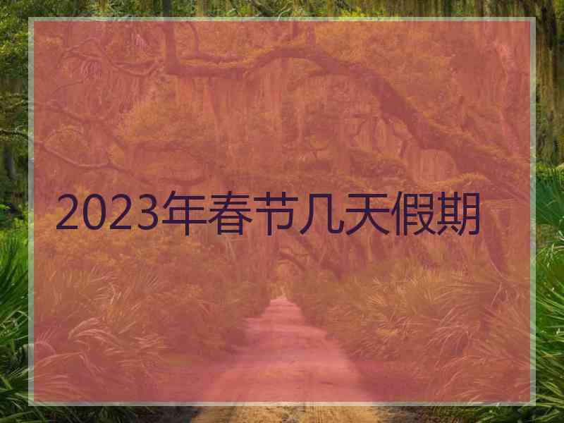 2023年春节几天假期