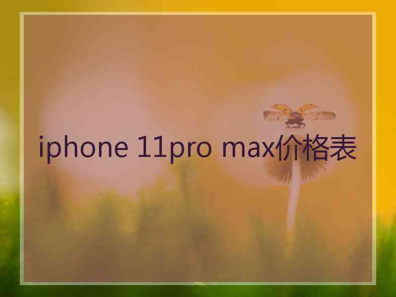 iphone 11pro max价格表