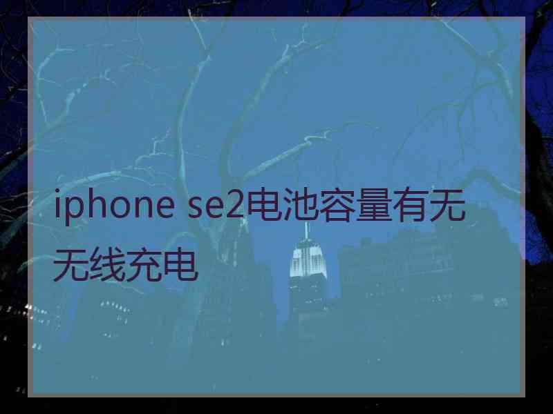 iphone se2电池容量有无无线充电