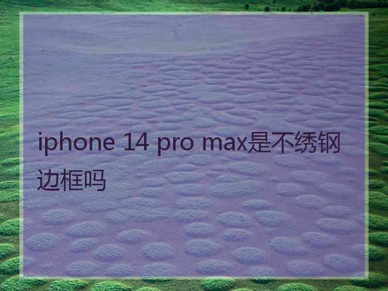 iphone 14 pro max是不绣钢边框吗