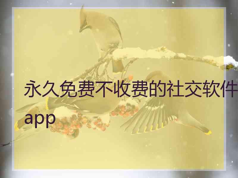 永久免费不收费的社交软件app