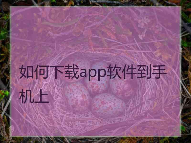 如何下载app软件到手机上