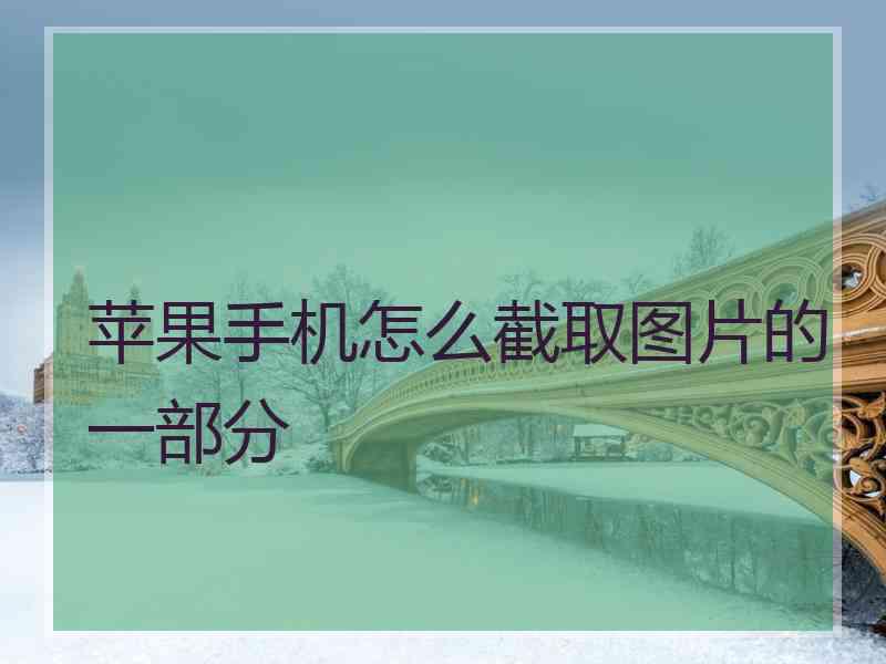 苹果手机怎么截取图片的一部分