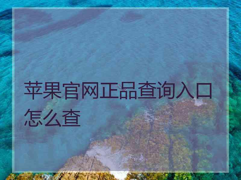 苹果官网正品查询入口怎么查