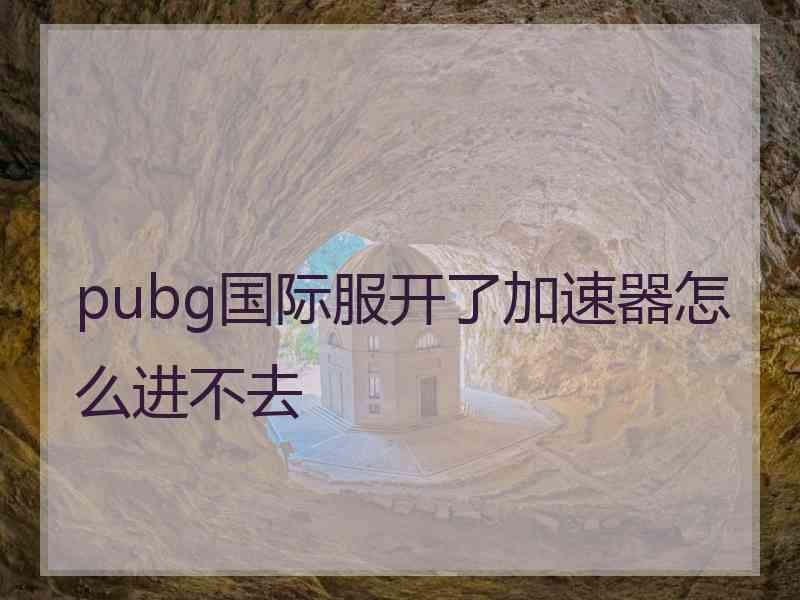 pubg国际服开了加速器怎么进不去