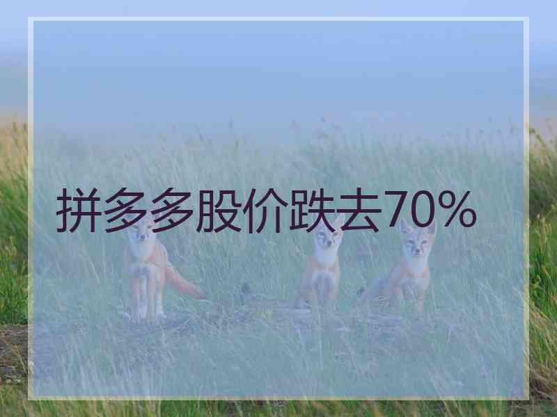 拼多多股价跌去70%