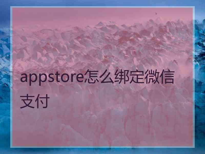 appstore怎么绑定微信支付