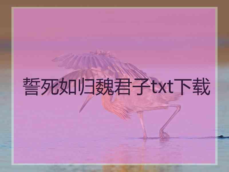 誓死如归魏君子txt下载