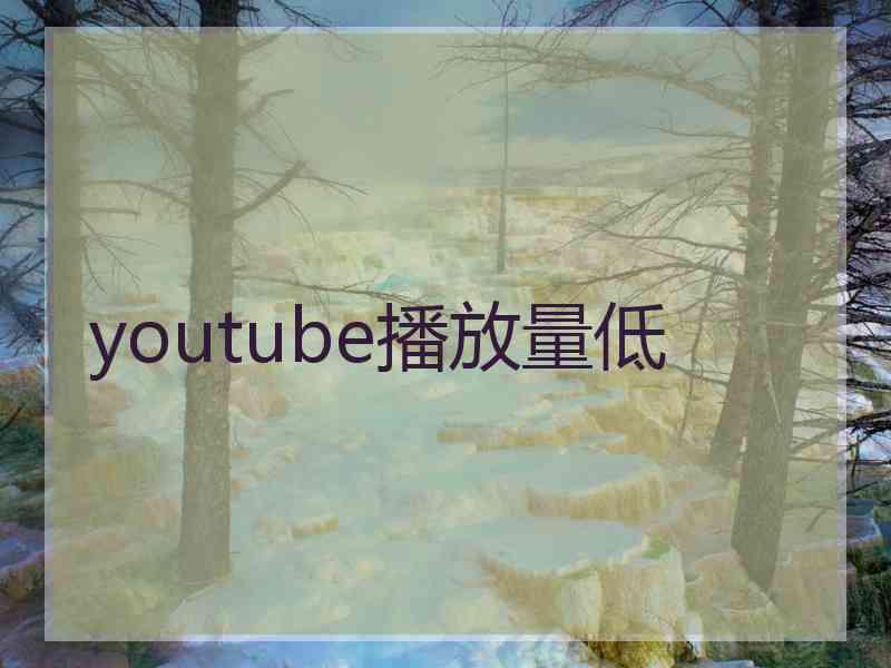 youtube播放量低