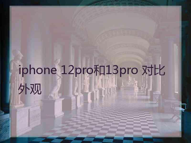 iphone 12pro和13pro 对比外观