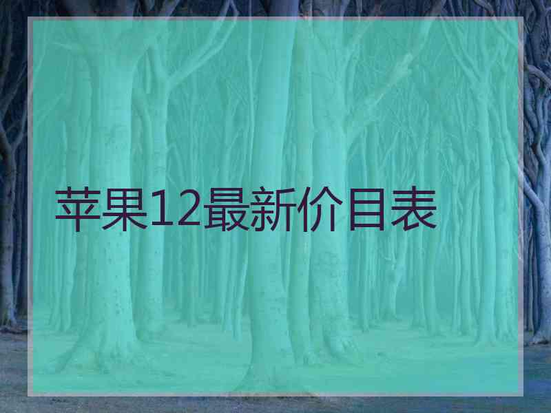 苹果12最新价目表