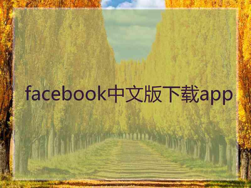 facebook中文版下载app