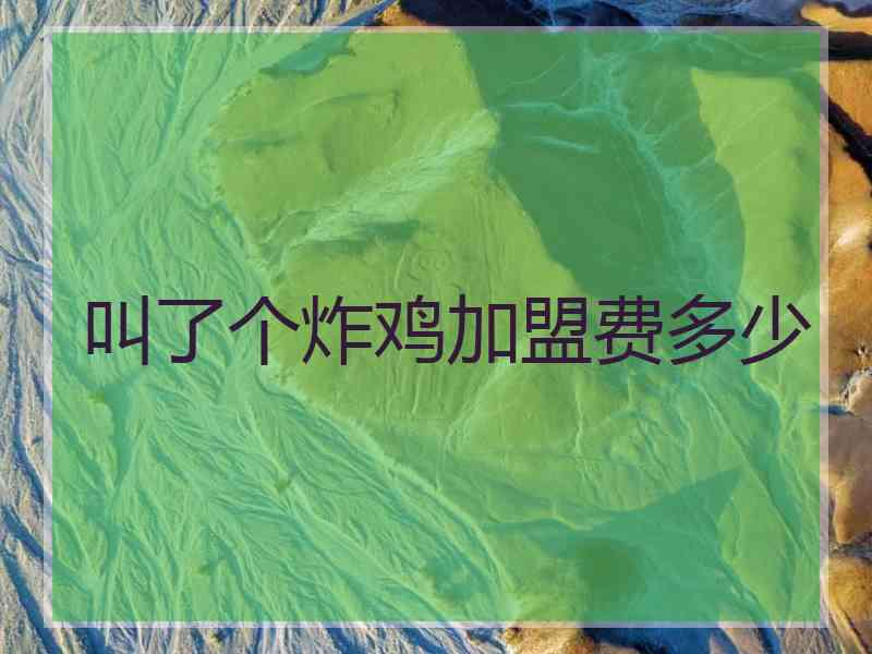 叫了个炸鸡加盟费多少