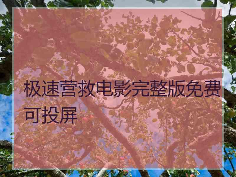 极速营救电影完整版免费可投屏