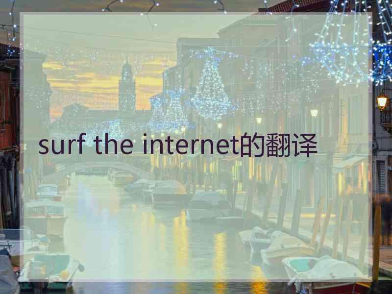 surf the internet的翻译