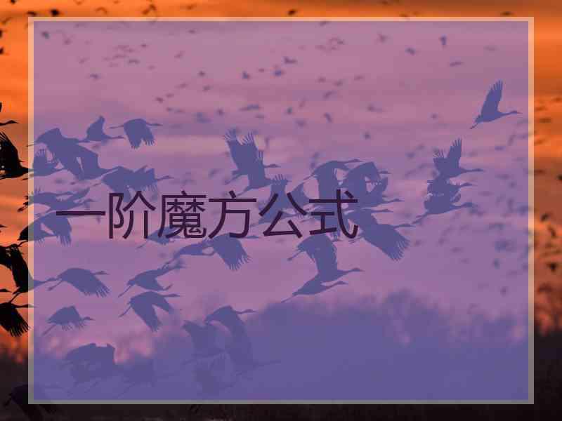 一阶魔方公式