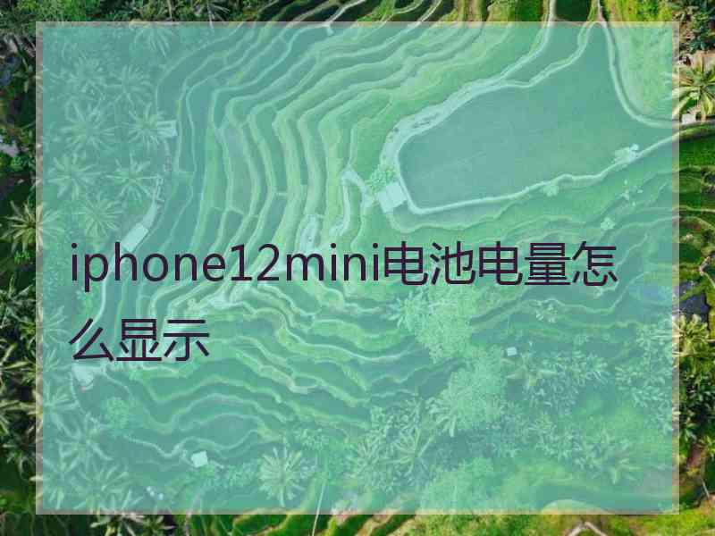 iphone12mini电池电量怎么显示