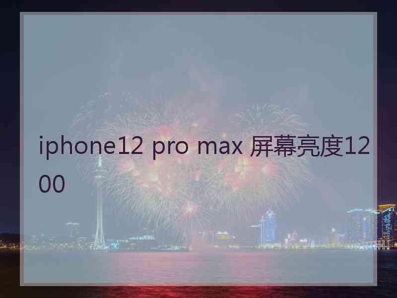 iphone12 pro max 屏幕亮度1200