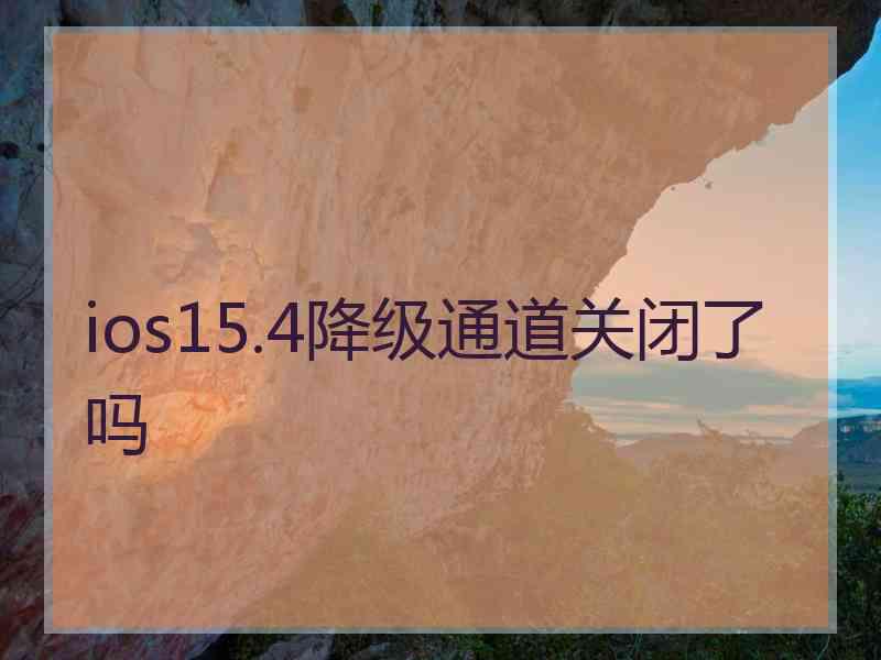 ios15.4降级通道关闭了吗