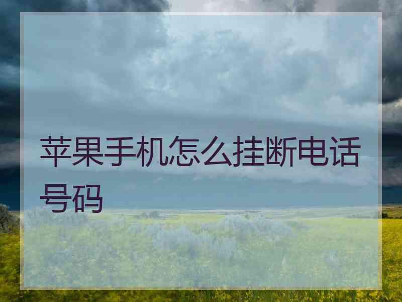 苹果手机怎么挂断电话号码