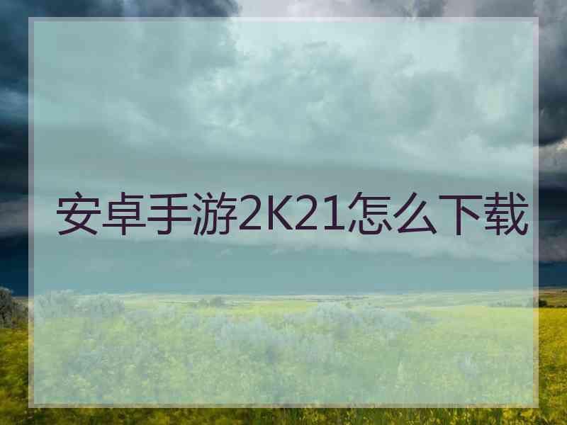 安卓手游2K21怎么下载