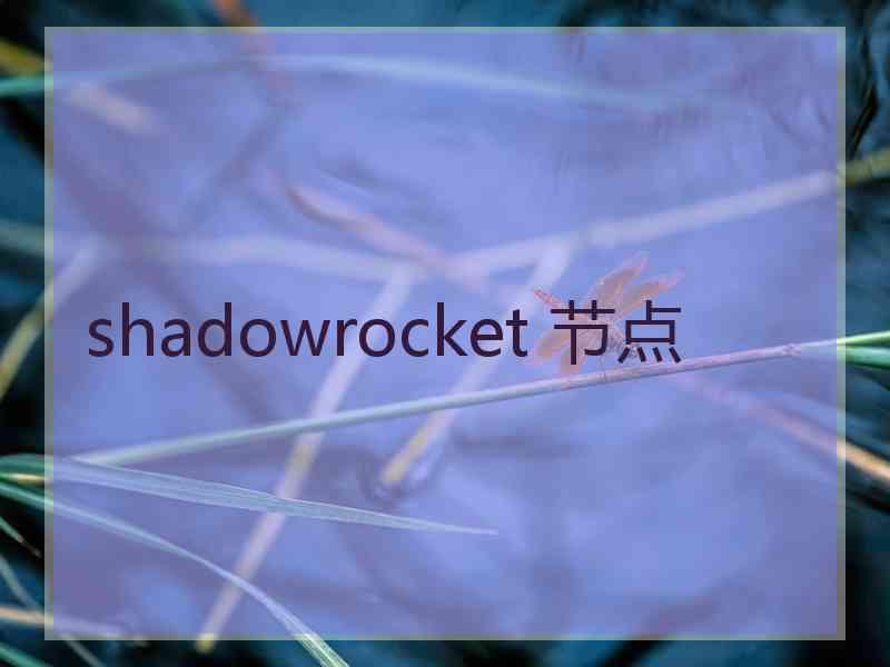 shadowrocket 节点