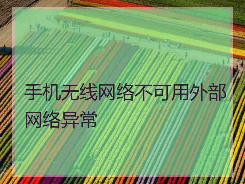 手机无线网络不可用外部网络异常