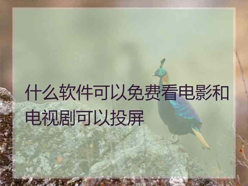 什么软件可以免费看电影和电视剧可以投屏