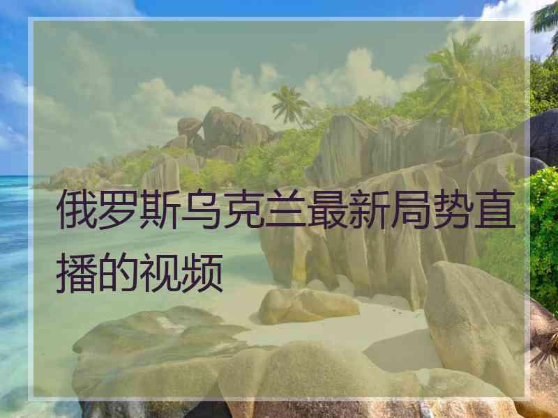 俄罗斯乌克兰最新局势直播的视频