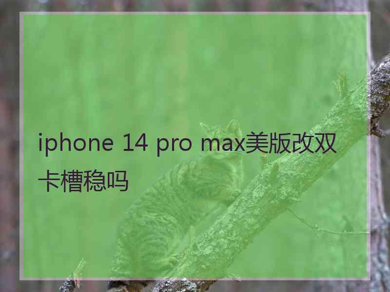 iphone 14 pro max美版改双卡槽稳吗