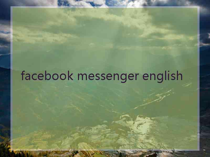 facebook messenger english