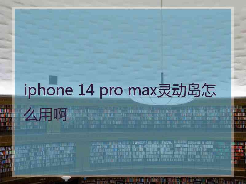 iphone 14 pro max灵动岛怎么用啊