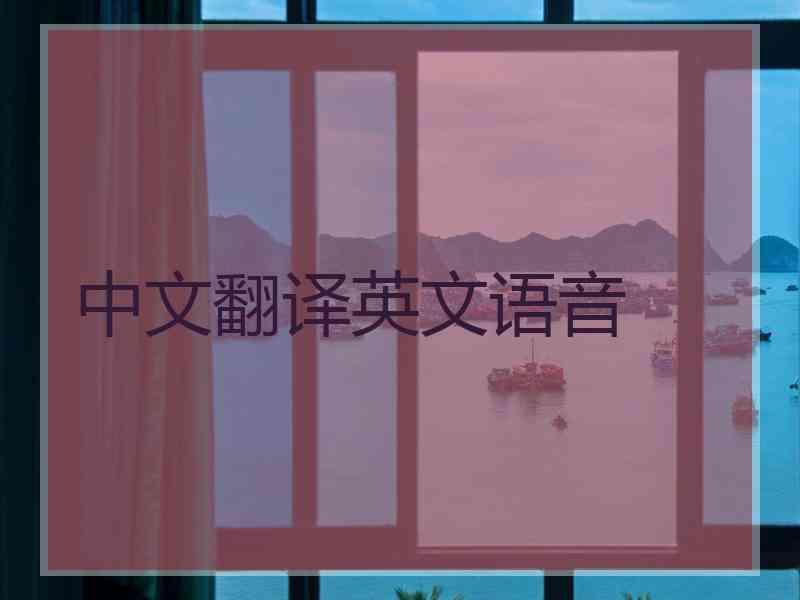 中文翻译英文语音