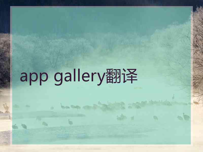 app gallery翻译