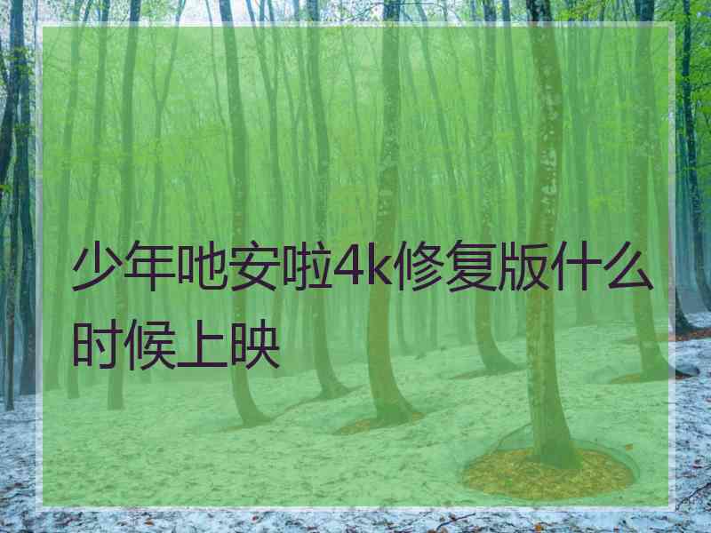 少年吔安啦4k修复版什么时候上映