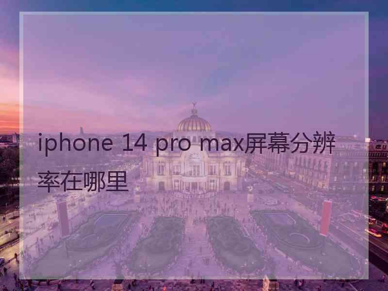 iphone 14 pro max屏幕分辨率在哪里