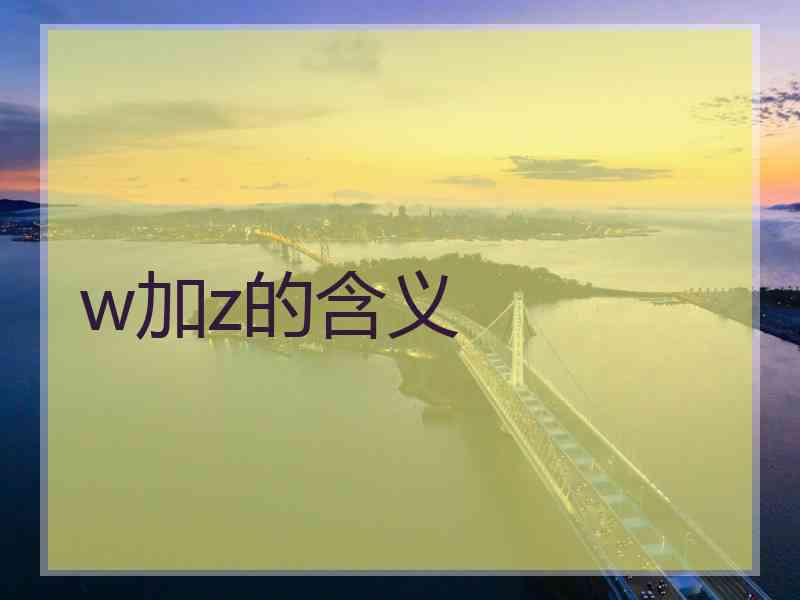 w加z的含义