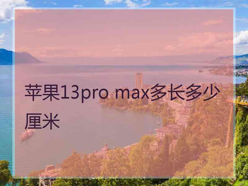 苹果13pro max多长多少厘米