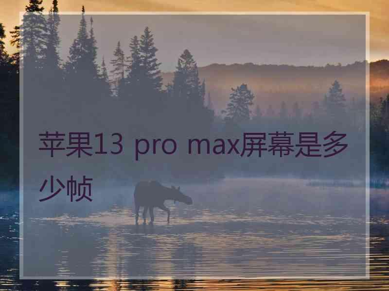 苹果13 pro max屏幕是多少帧