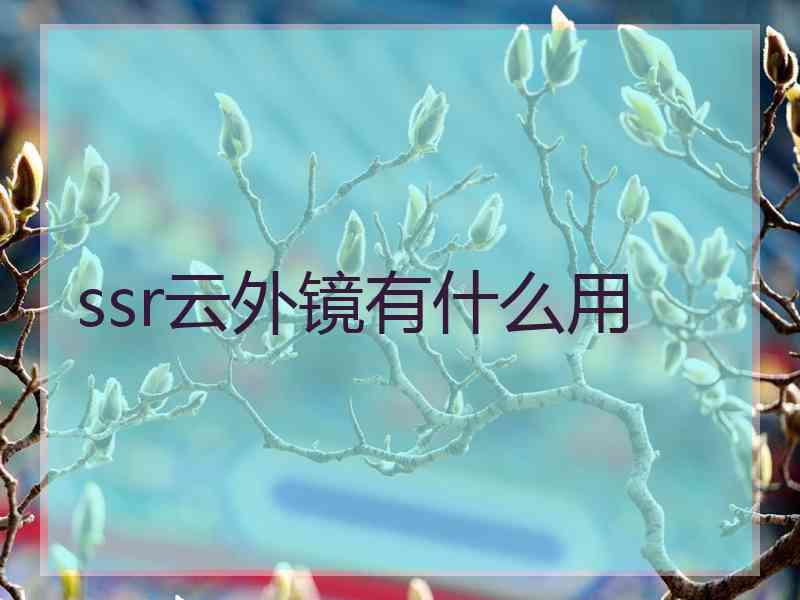 ssr云外镜有什么用